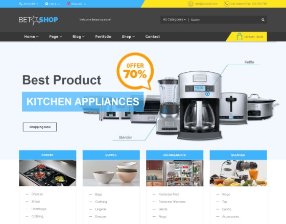 Vina BetaShop - Kitchen Appliances VirtueMart Template