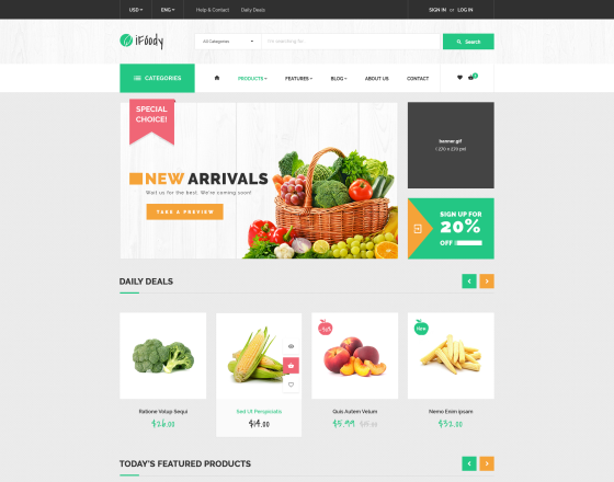 Vina iFoody - Responsive VirtueMart Joomla Template