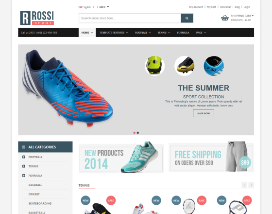 Vina Rossi - Responsive VirtueMart Joomla Template