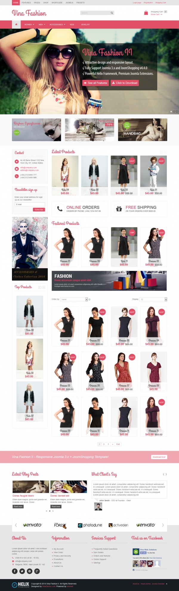 Vina Fashion II - Responsive JShopping &amp; Joomla 3.x Template